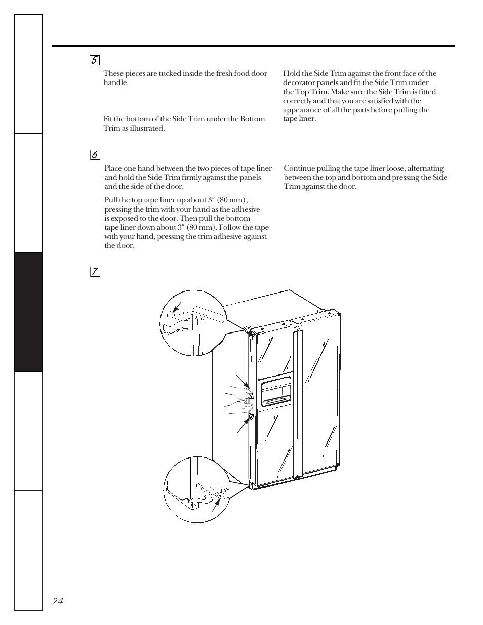 Inserting the door panels | GE 162D9617P005 User Manual | Page 24 / 108