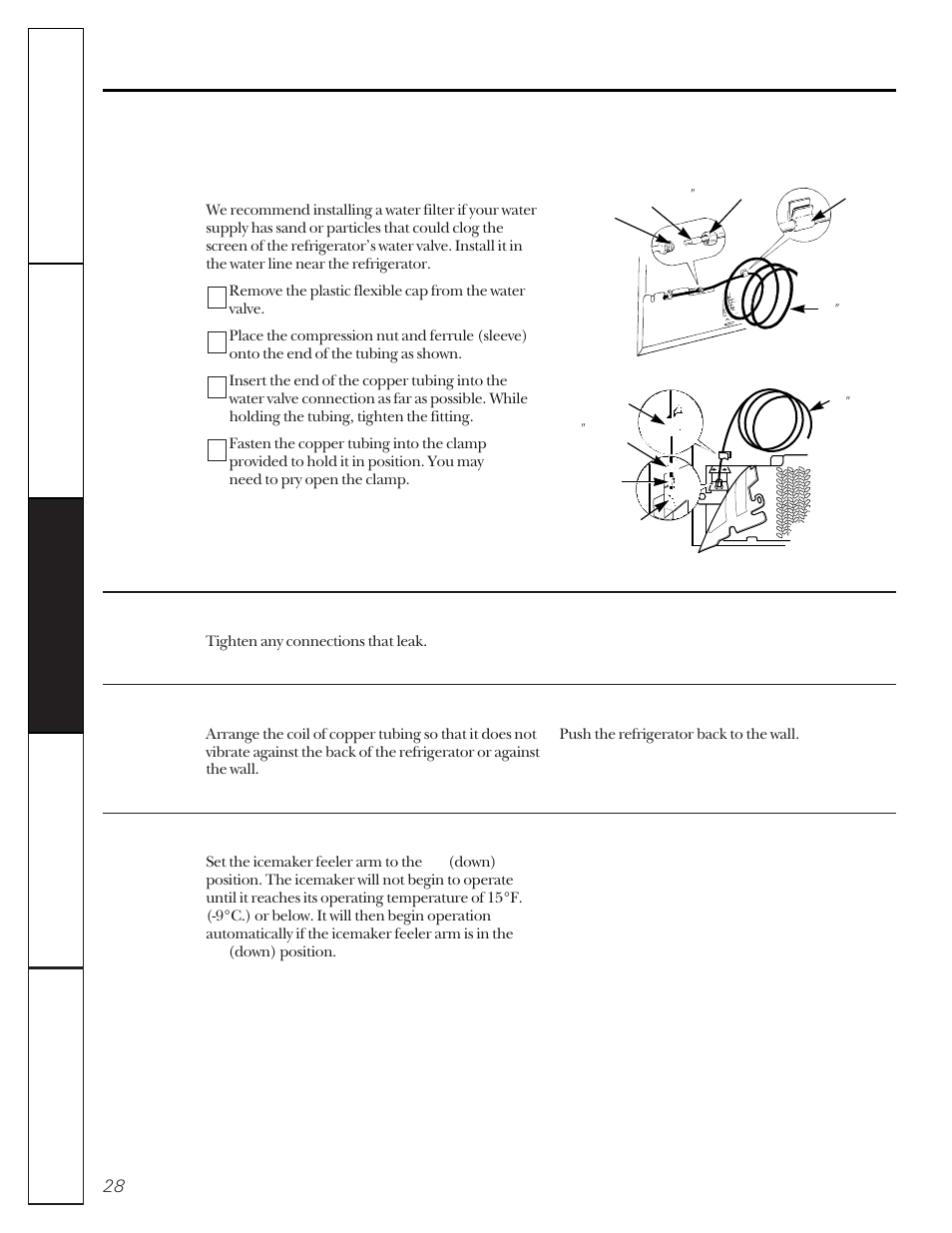 Installing the water line | GE 162D9617P005 User Manual | Page 28 / 108