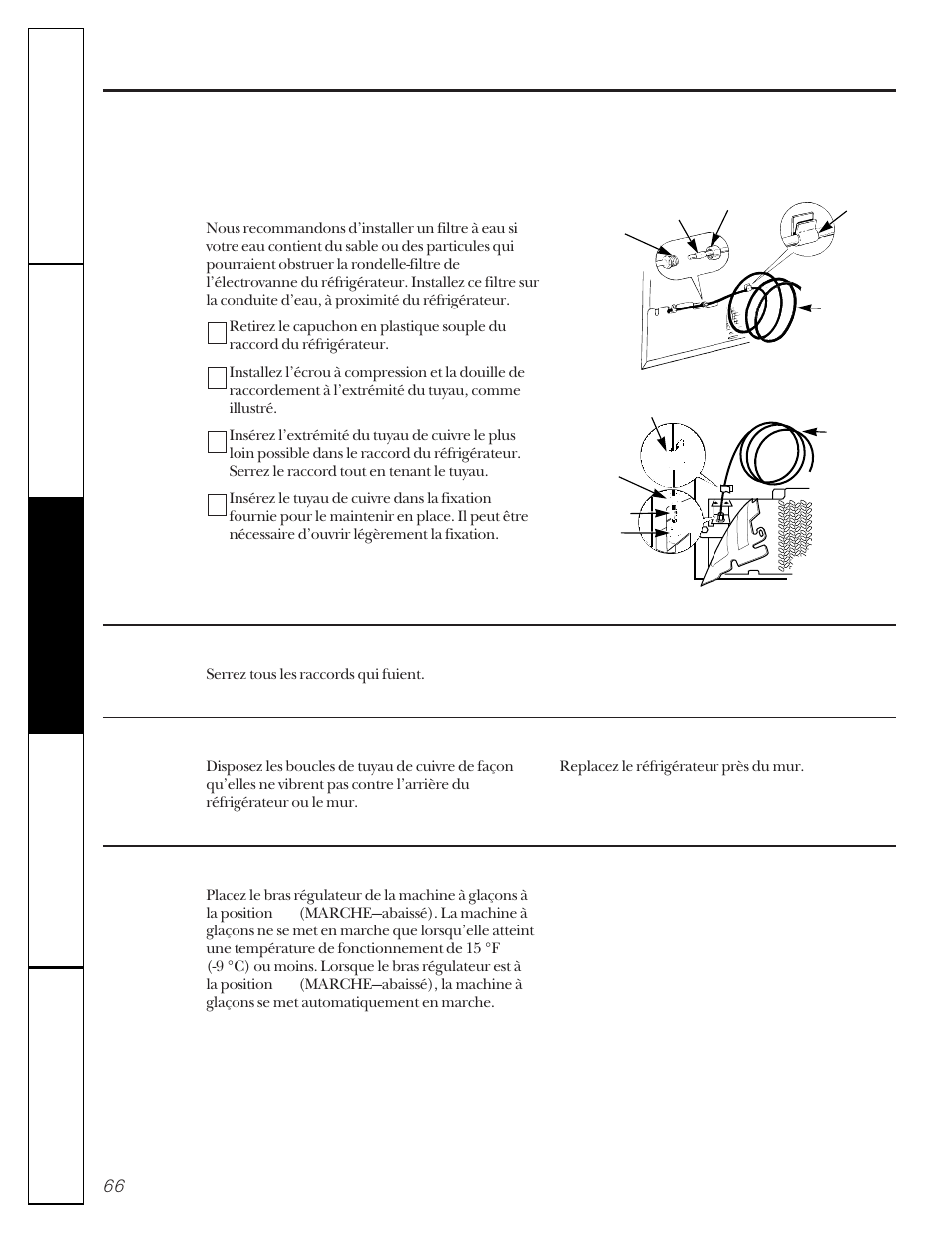 Installation de la conduite d’eau | GE 162D9617P005 User Manual | Page 66 / 108