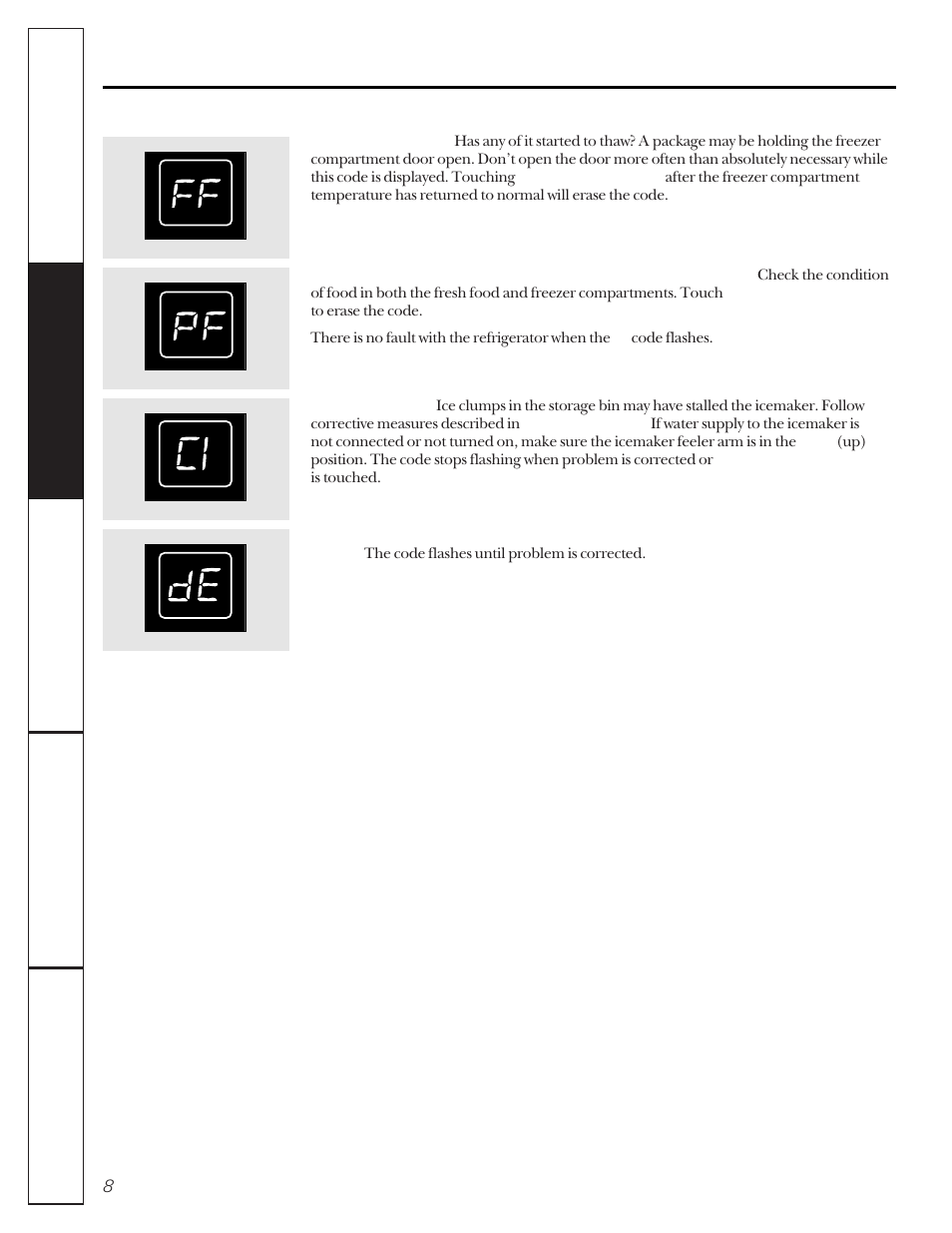 About the controls on the refrigerator | GE 162D9617P005 User Manual | Page 8 / 108