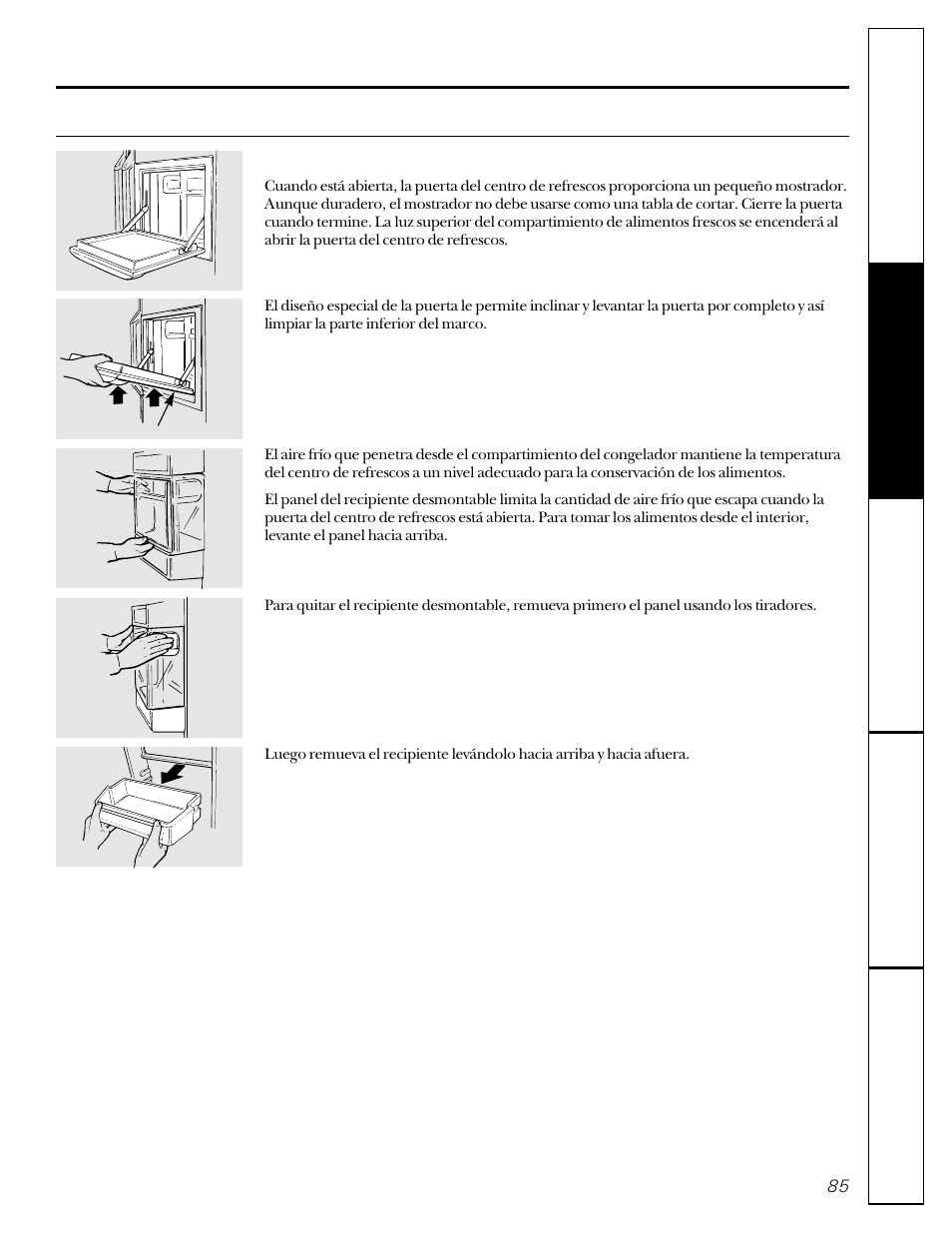 El centro de refrescos | GE 162D9617P005 User Manual | Page 85 / 108