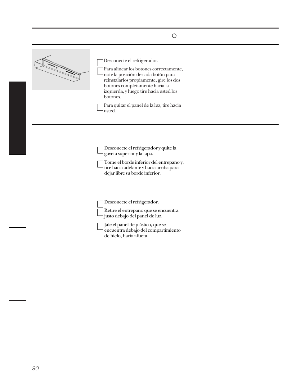 Reemplazo de bombillas | GE 162D9617P005 User Manual | Page 90 / 108