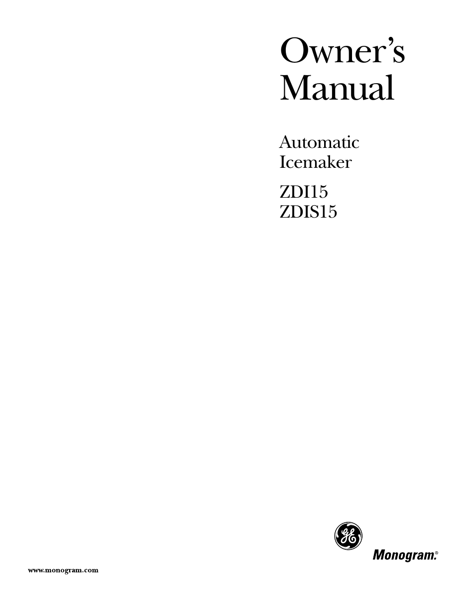 GE ZDI15 User Manual | 16 pages