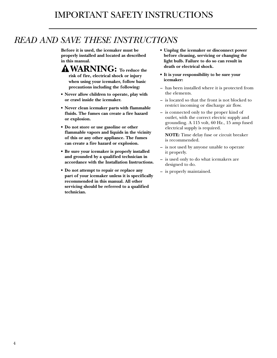 Safety instructions, Safety instructions –7, Warning | GE ZDI15 User Manual | Page 4 / 16
