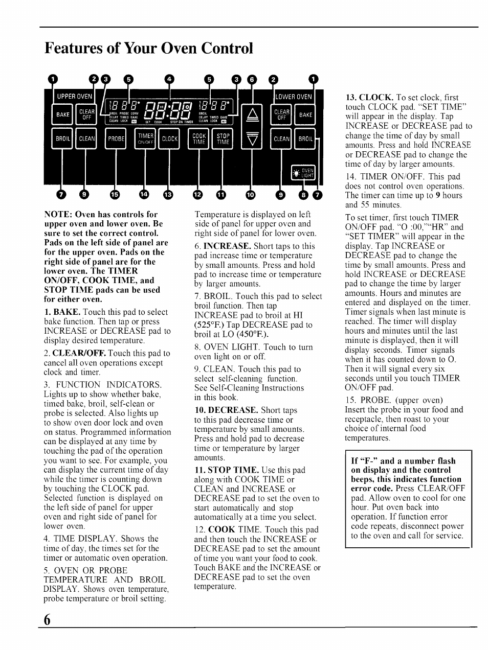 Features of your oven control, Uu-uli | GE JKP45WP User Manual | Page 6 / 24