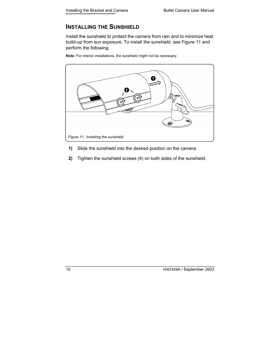Installing the sunshield | GE KTC-CBS24 User Manual | Page 10 / 16
