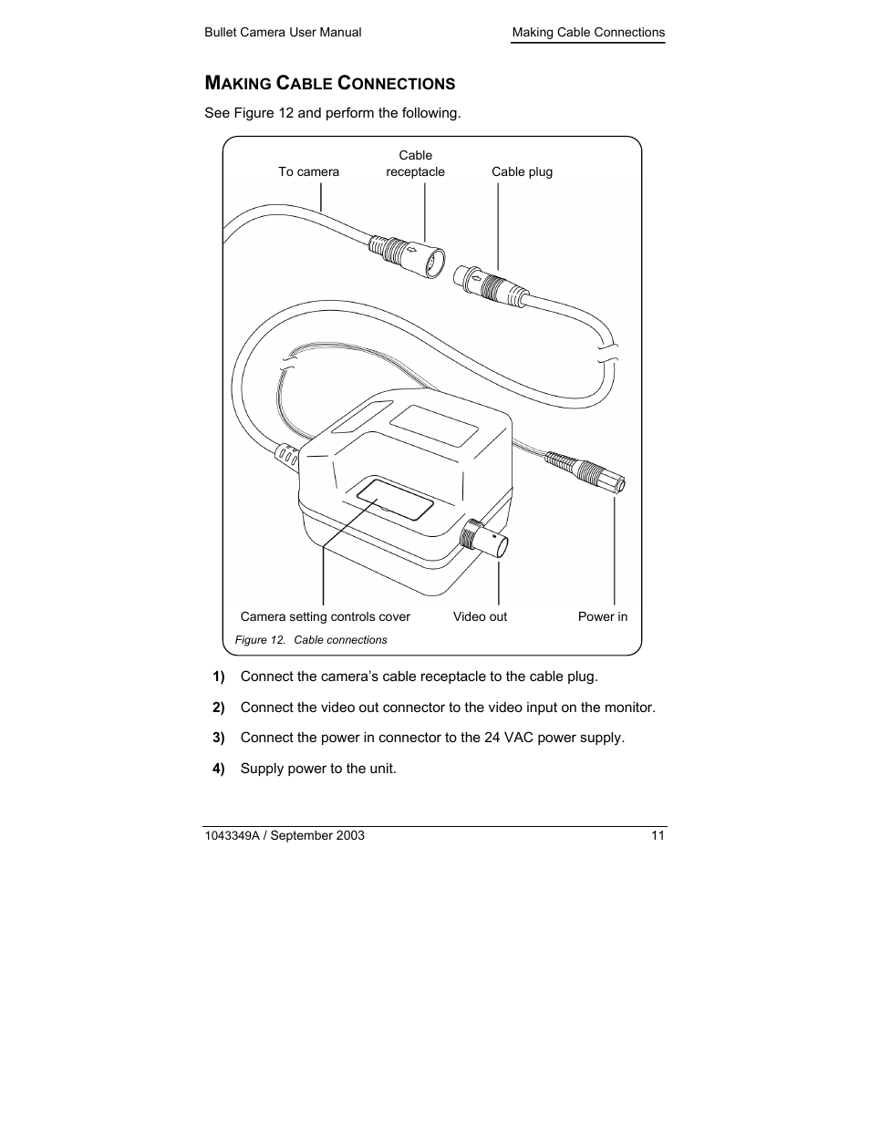 Making cable connections | GE KTC-CBS24 User Manual | Page 11 / 16