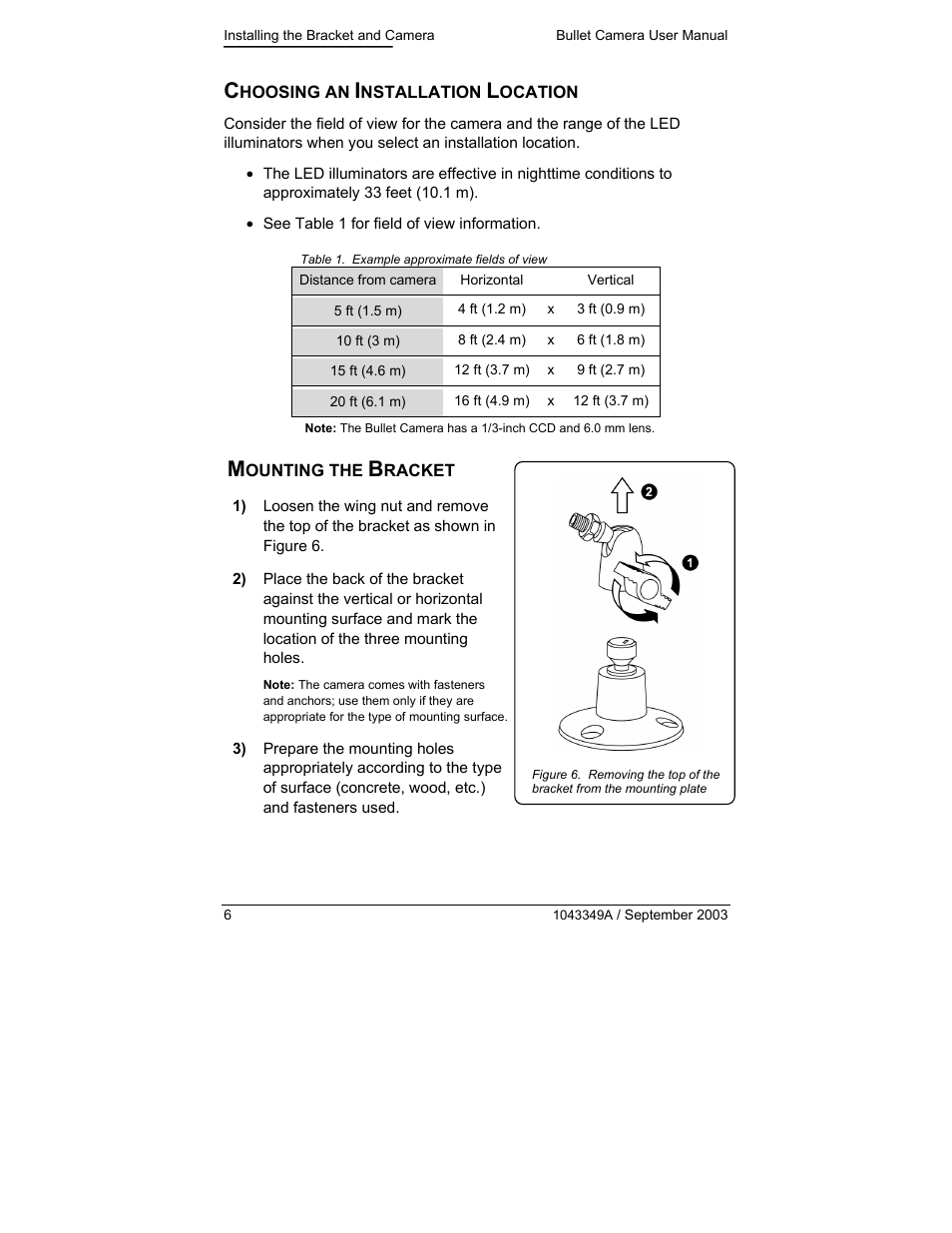 Choosing an installation location, Mounting the bracket | GE KTC-CBS24 User Manual | Page 6 / 16