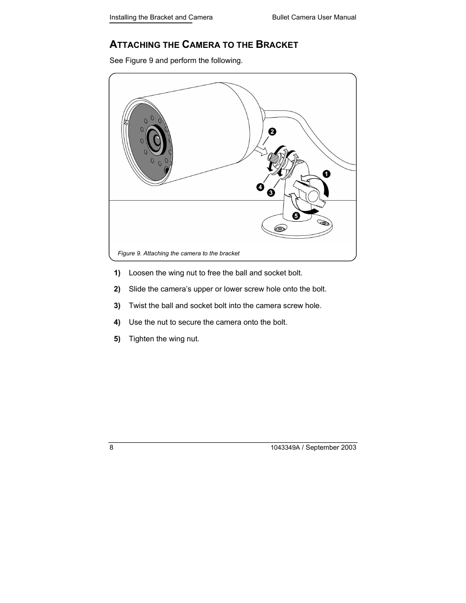 Attaching the camera to the bracket | GE KTC-CBS24 User Manual | Page 8 / 16