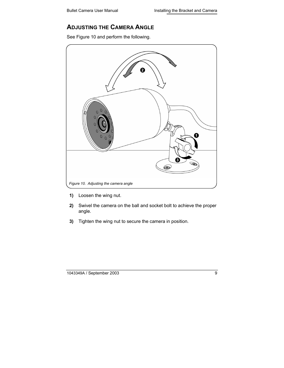 Adjusting the camera angle | GE KTC-CBS24 User Manual | Page 9 / 16