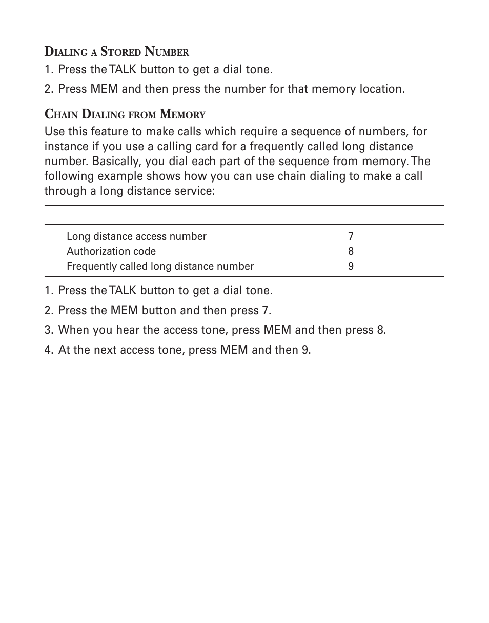 Dialing a stored number | GE 2-9926 User Manual | Page 17 / 26