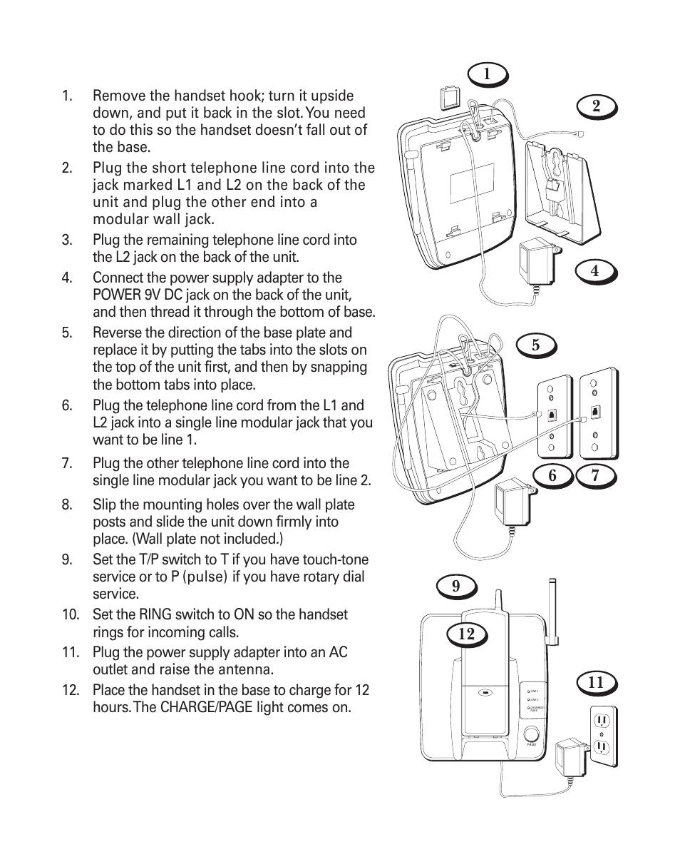 Each line on a separate modular jack | GE 2-9926 User Manual | Page 9 / 26