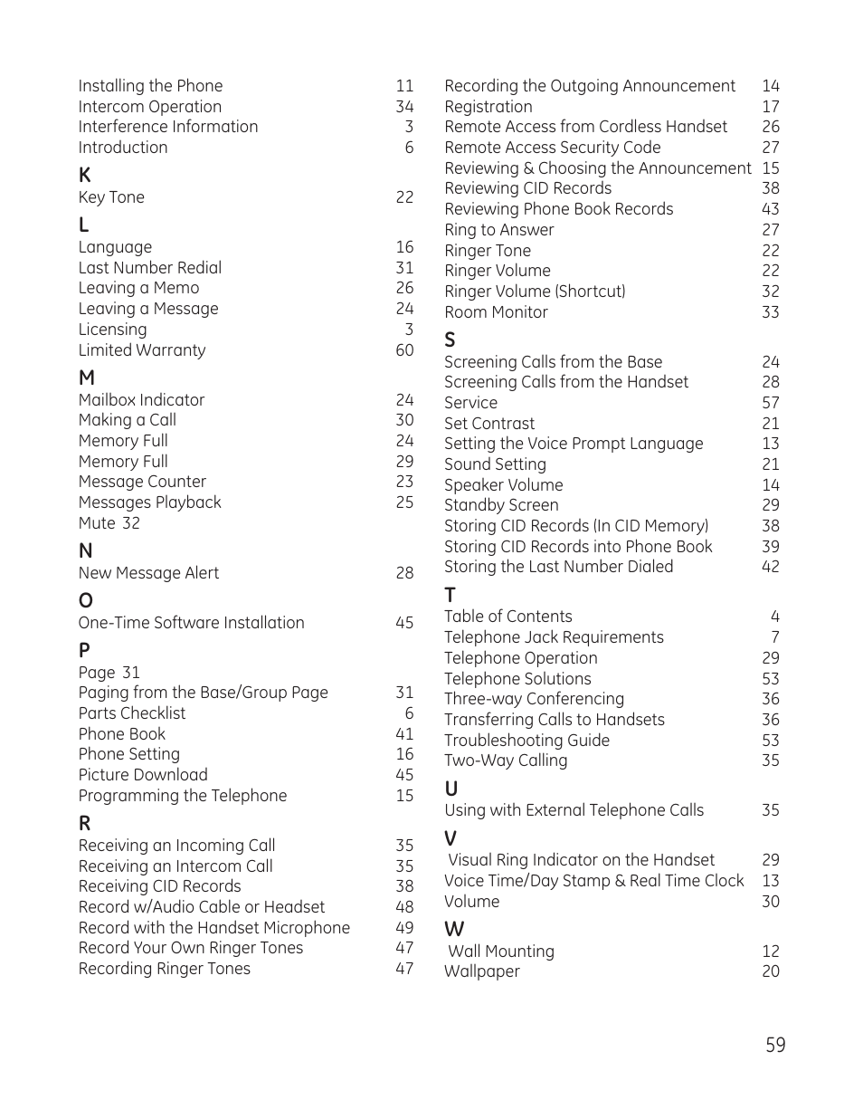 GE 00008005 User Manual | Page 59 / 62