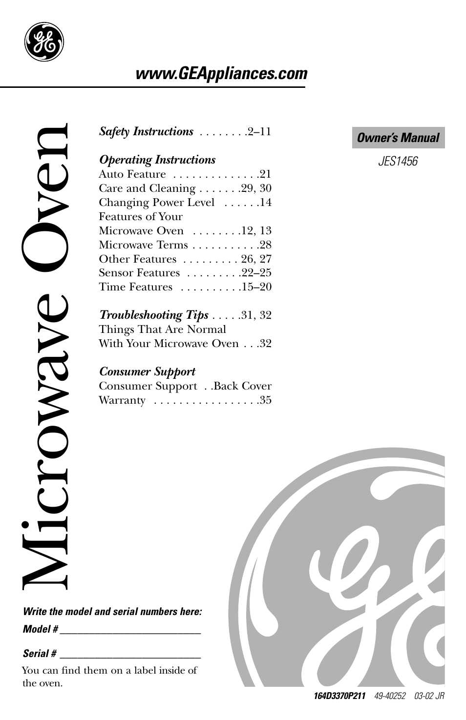 GE 164D3370P211 User Manual | 36 pages
