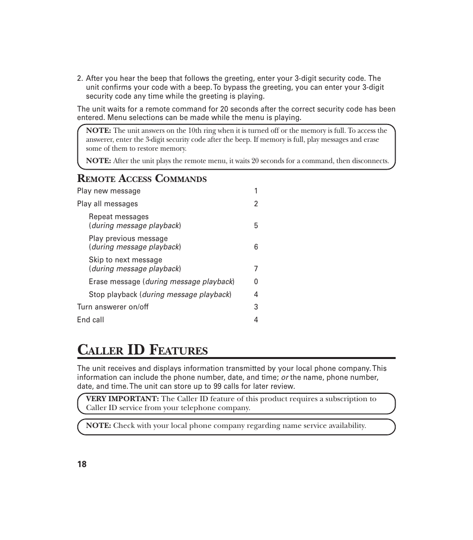 Id f, Aller, Eatures | GE 29897 User Manual | Page 18 / 64