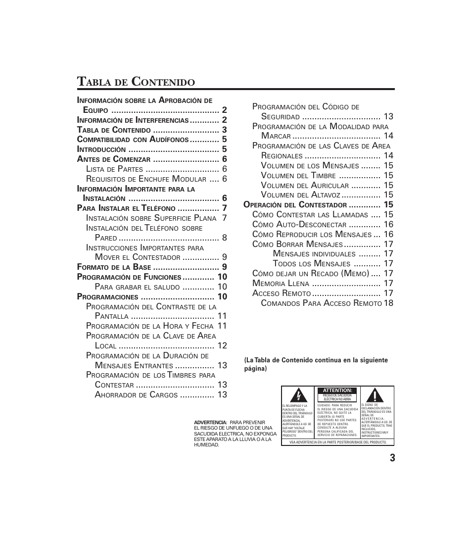Abla, Ontenido | GE 29897 User Manual | Page 35 / 64