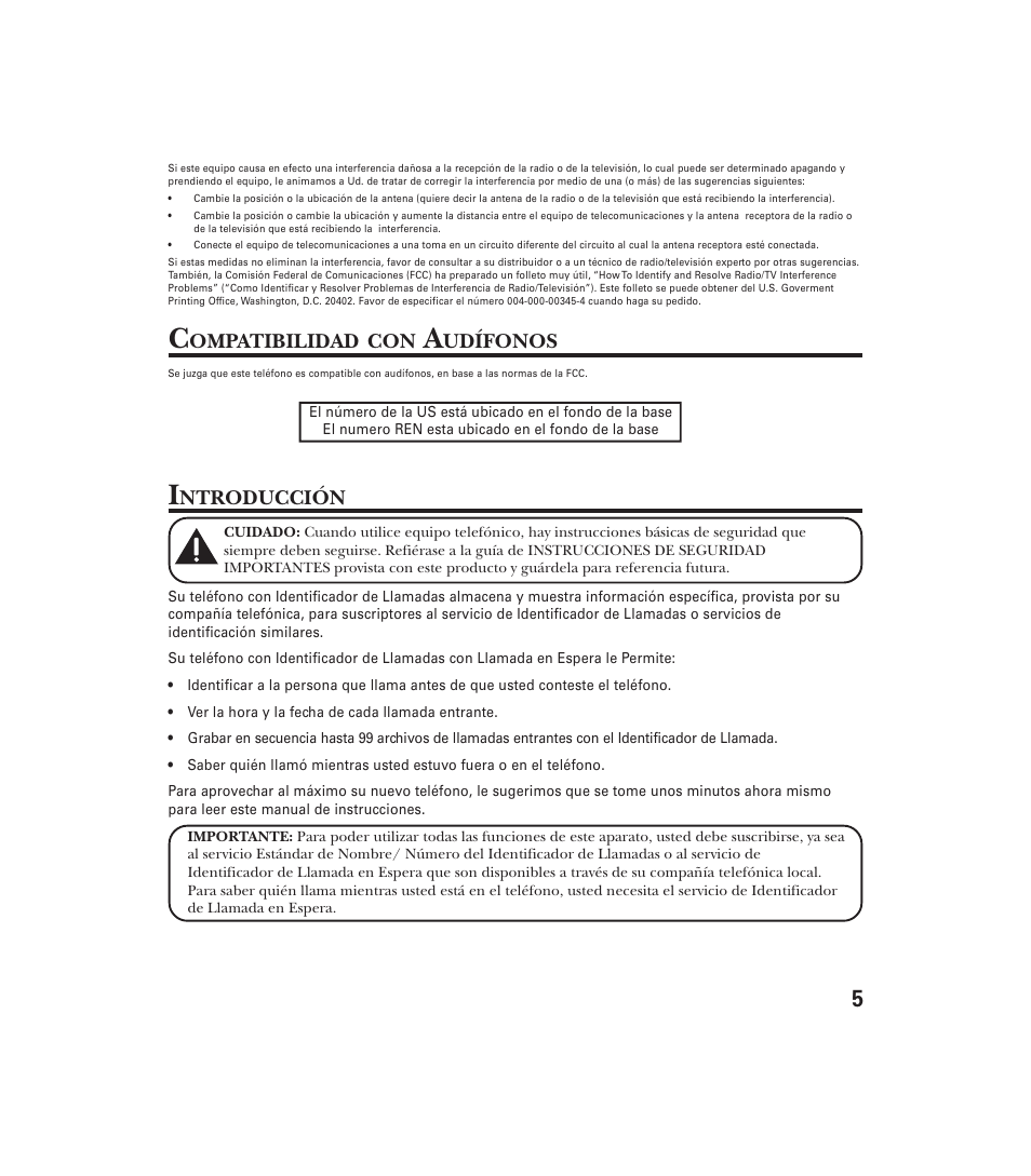 Ntroducción, Ompatibilidad, Udífonos | GE 29897 User Manual | Page 37 / 64