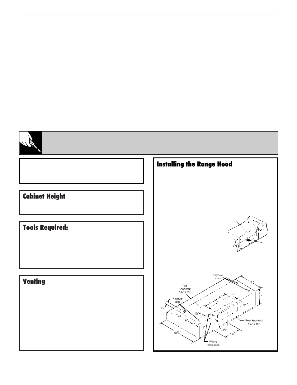 Care and cleaning, Installation instuctions, Tools required | Venting, Installation instructions, Cabinet height, Installing the range hood | GE JV376 User Manual | Page 2 / 4