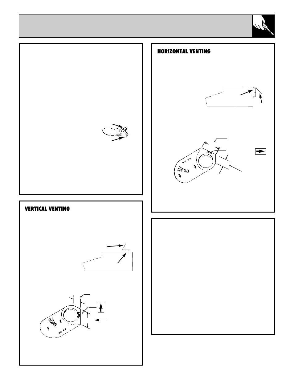 Horizontal venting, Vertical venting | GE JV376 User Manual | Page 3 / 4