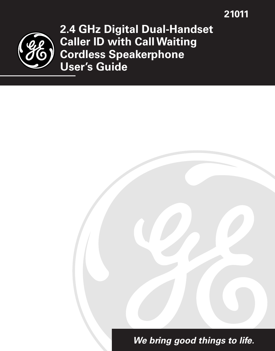 GE 21011 User Manual | 124 pages