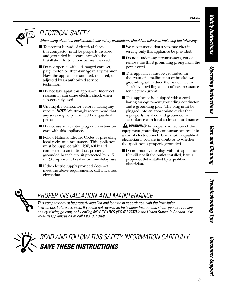 GE GCG1580 User Manual | Page 3 / 16