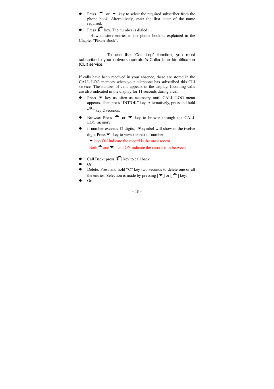 Call log operations | GE twin set 21880 User Manual | Page 19 / 40
