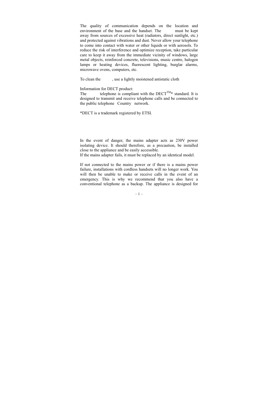 Precautions of use, Safety | GE twin set 21880 User Manual | Page 2 / 40