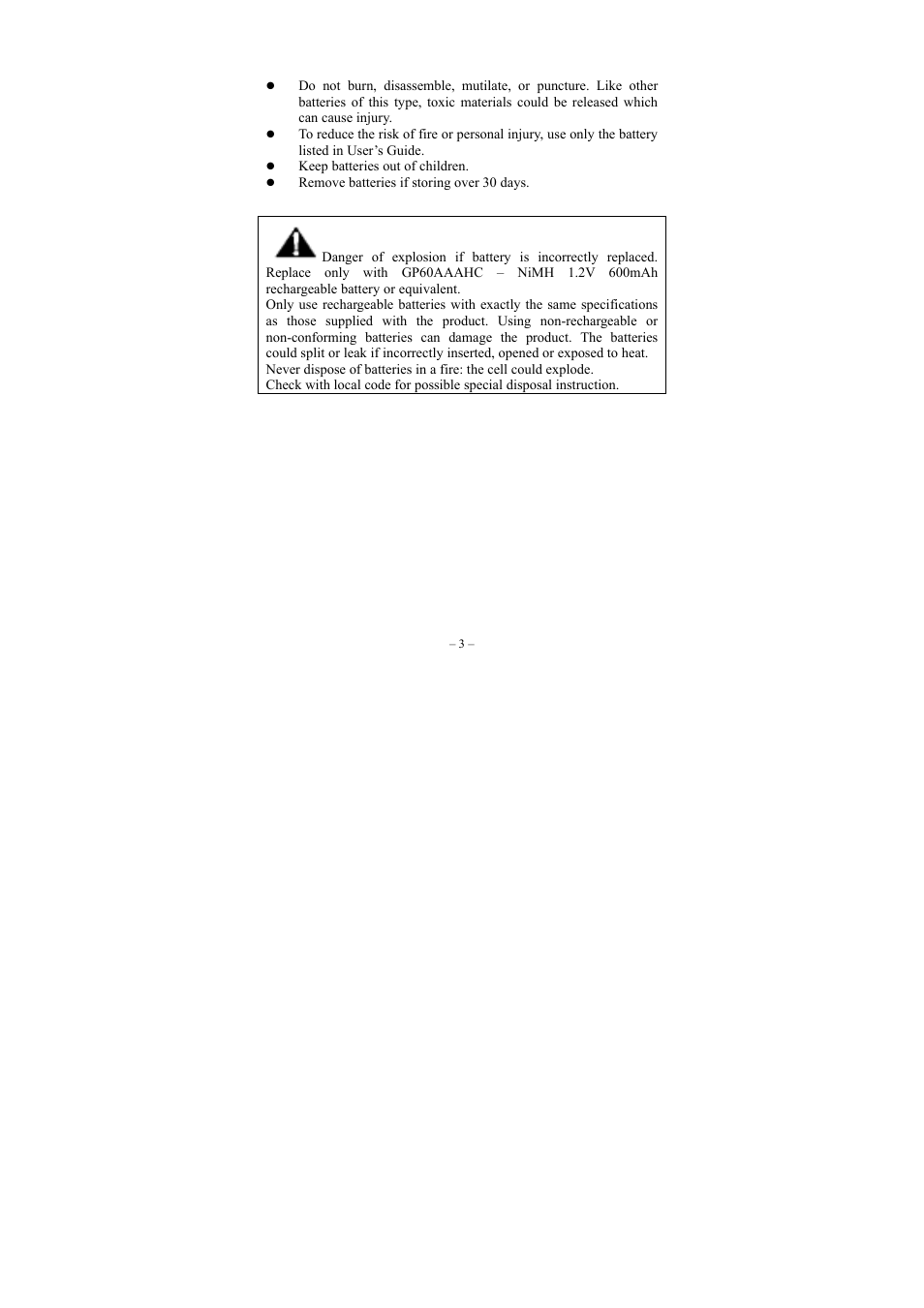 Battery safety precautions | GE twin set 21880 User Manual | Page 4 / 40