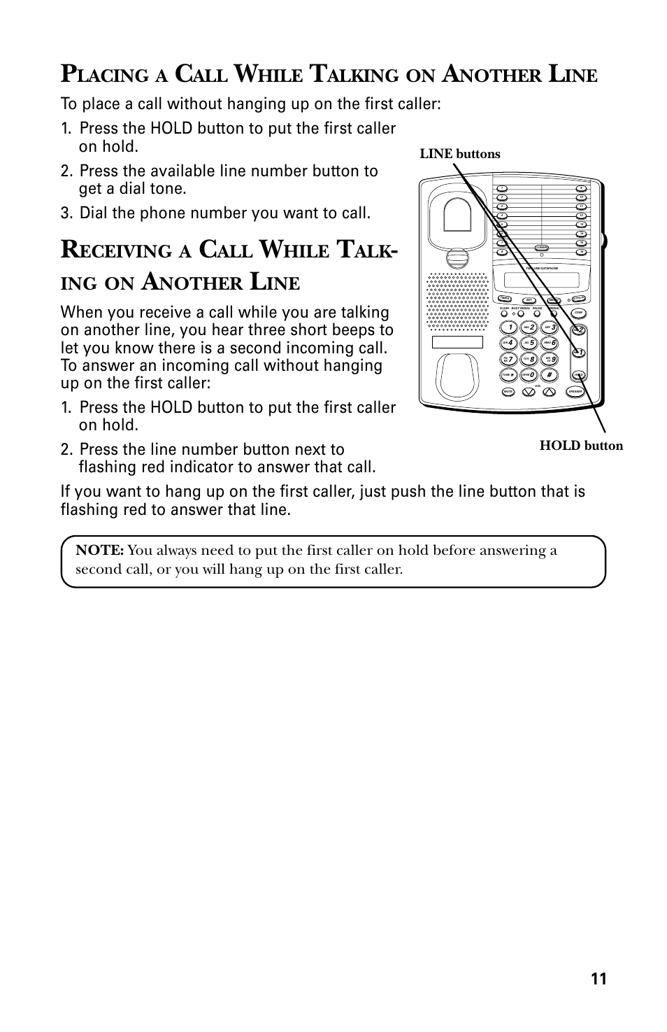 Lacing, Hile, Alking | Nother, Eceiving | GE 29438 User Manual | Page 11 / 64