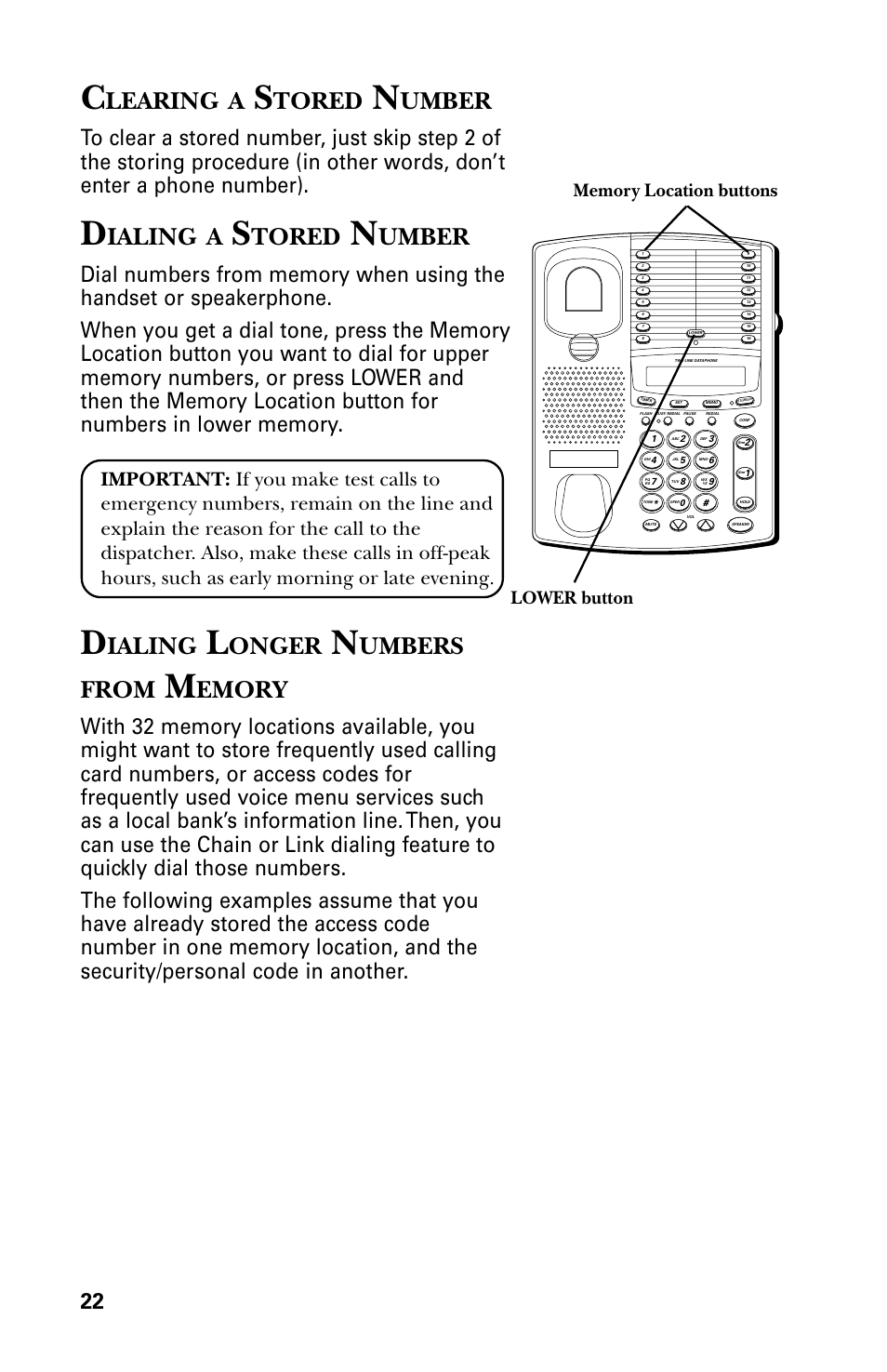 Learing, Tored, Umber | Ialing, Onger, Umbers from, Emory | GE 29438 User Manual | Page 22 / 64