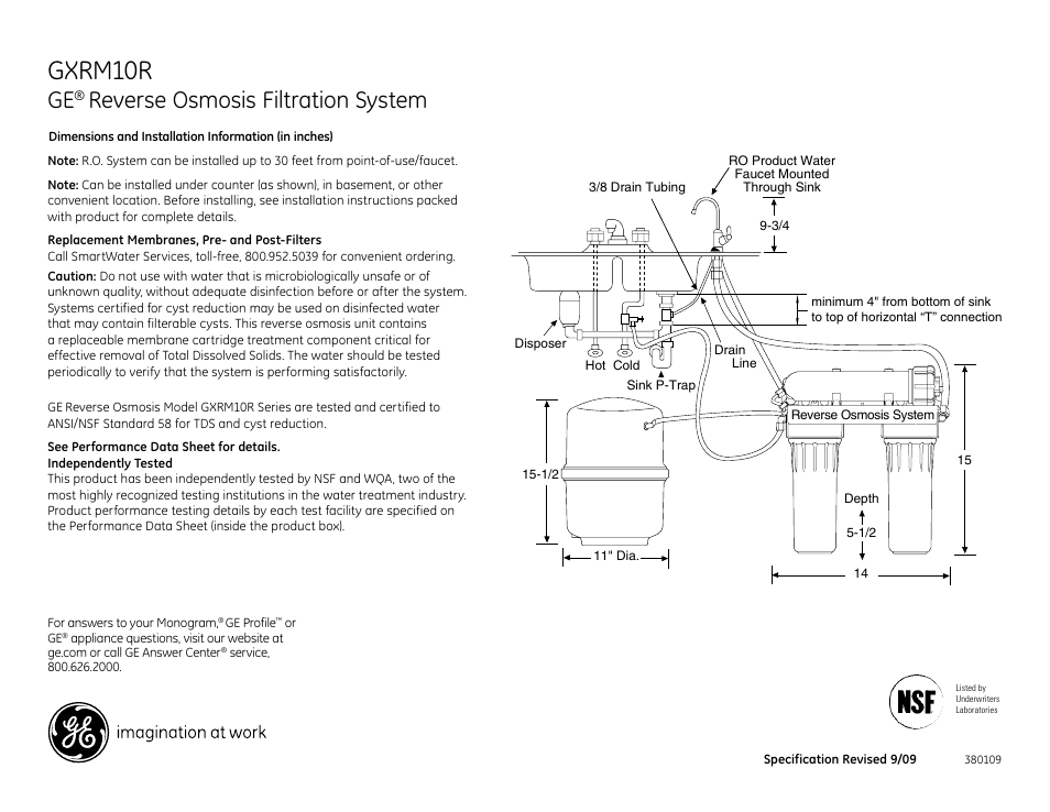 GE GXRM10R User Manual | 2 pages