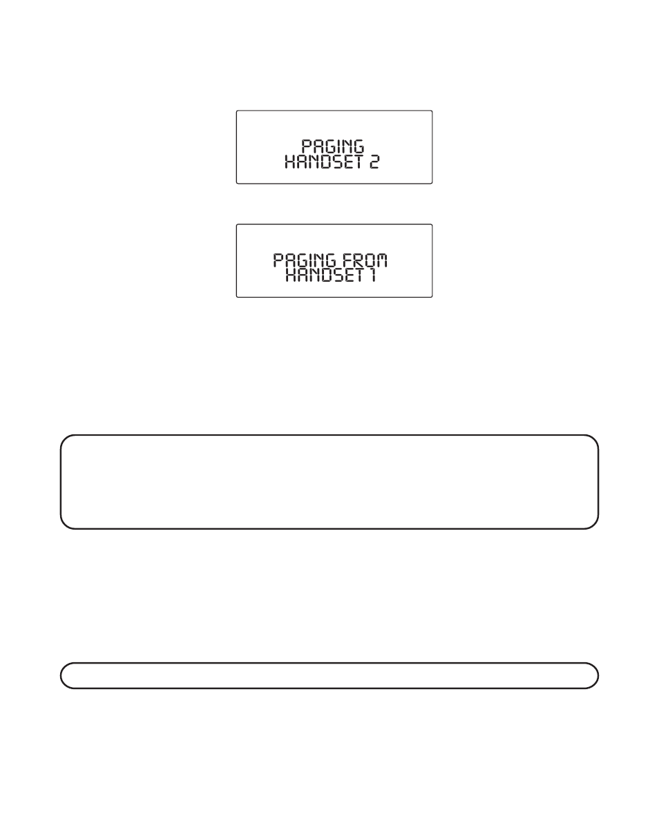 Base paging all handsets, Aging, Andsets | Paging handset 2 paging from handset 1 | GE 16223870 User Manual | Page 24 / 60