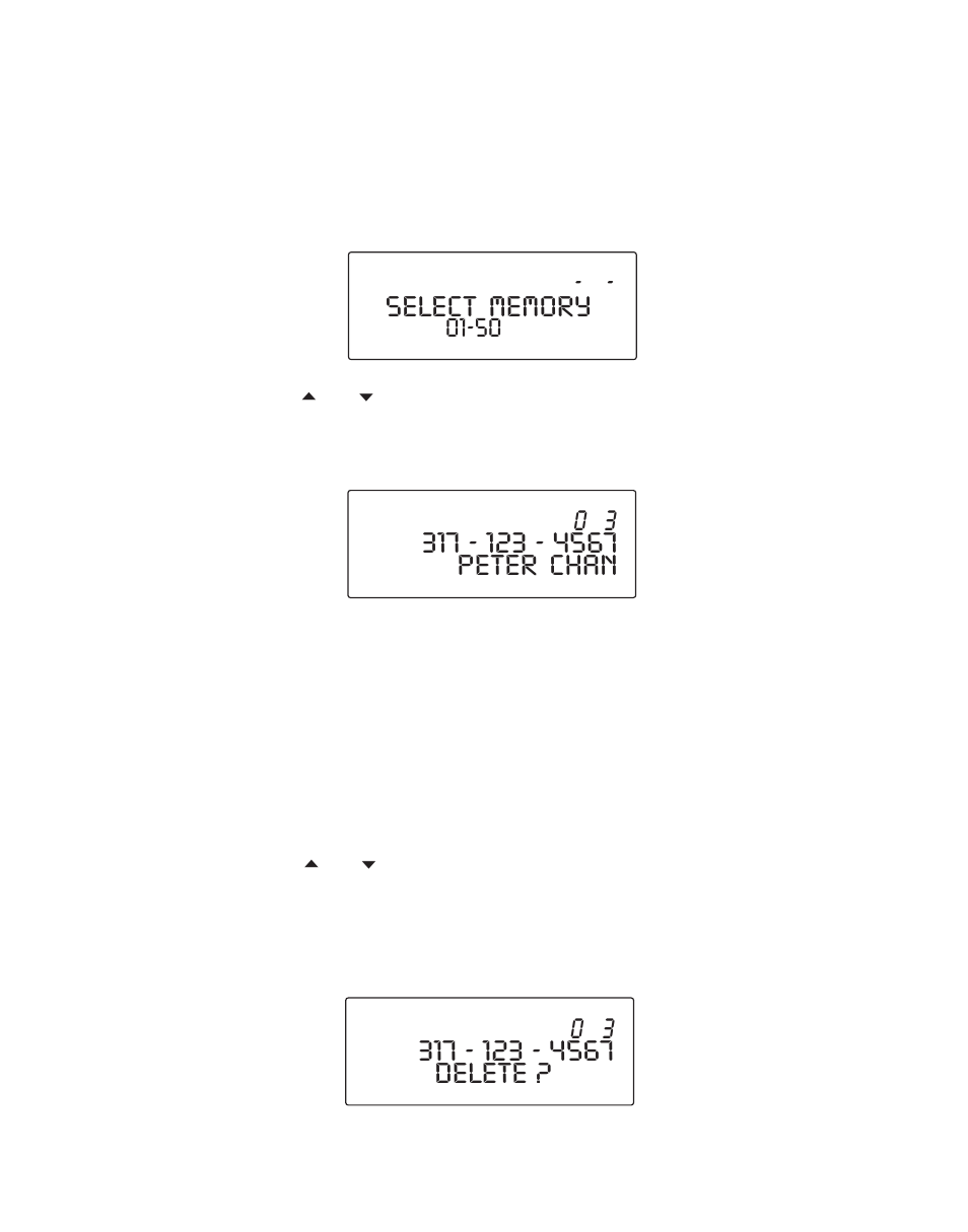 Reviewing, changing or deleting stored numbers, To review, To change | To delete, Eviewing, Hanging, Eleting, Tored, Umbers, Eview | GE 16223870 User Manual | Page 32 / 60
