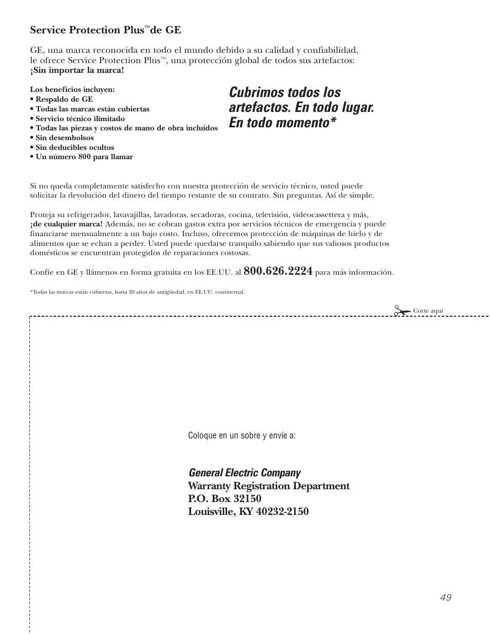 Registro del producto, Registro del producto , 50, De ge | GE PT970SMSS User Manual | Page 101 / 104