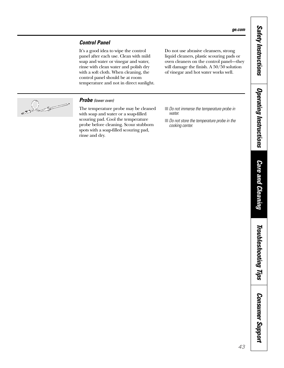 Probe | GE PT970SMSS User Manual | Page 43 / 104