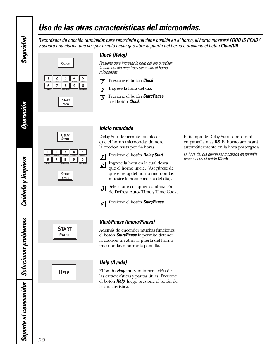 Uso de las otras características del microondas | GE PT970SMSS User Manual | Page 72 / 104