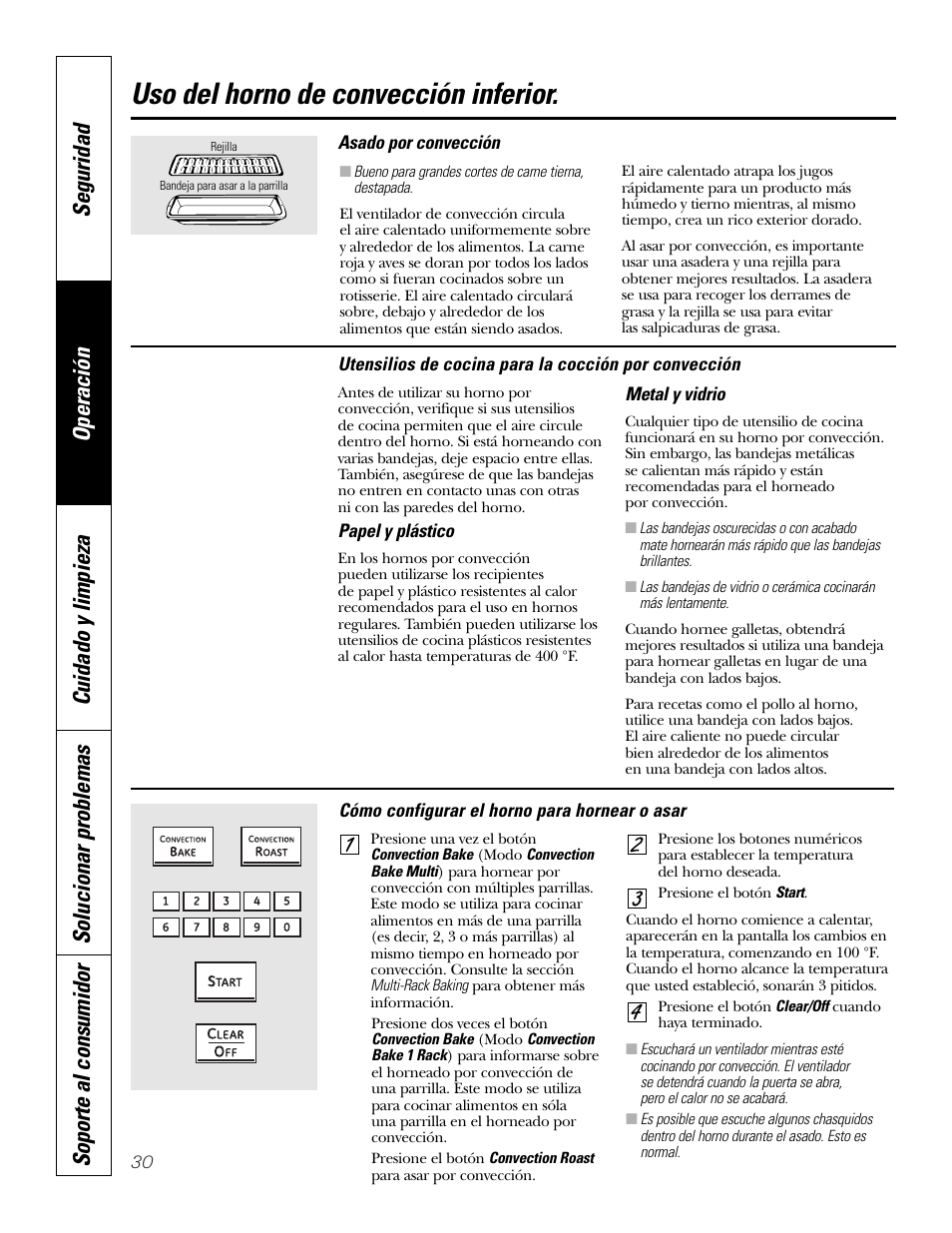 Uso del horno de convección inferior | GE PT970SMSS User Manual | Page 82 / 104