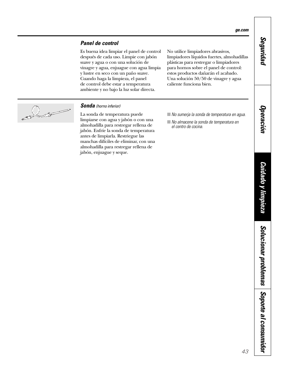 Sonda | GE PT970SMSS User Manual | Page 95 / 104