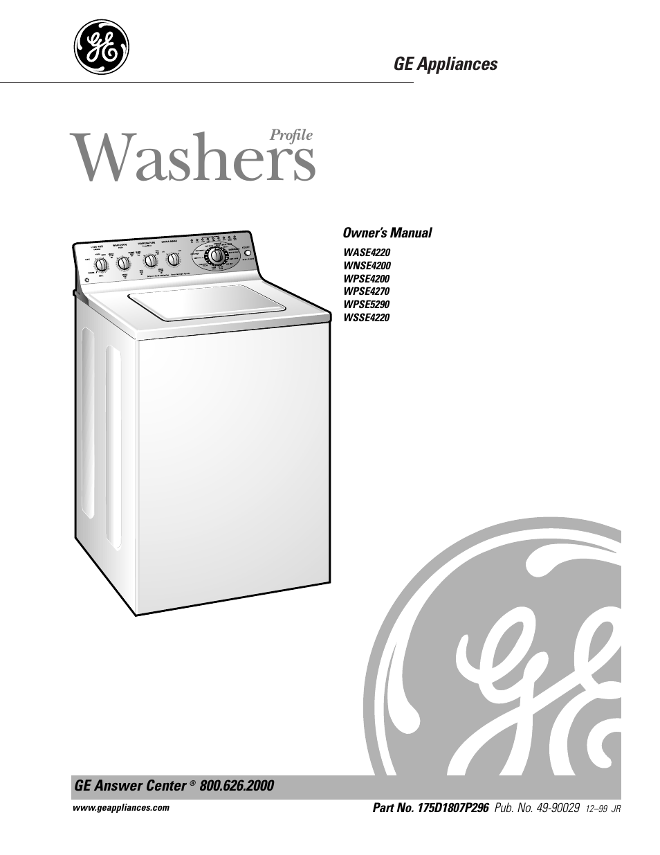 GE WASE4220 User Manual | 48 pages