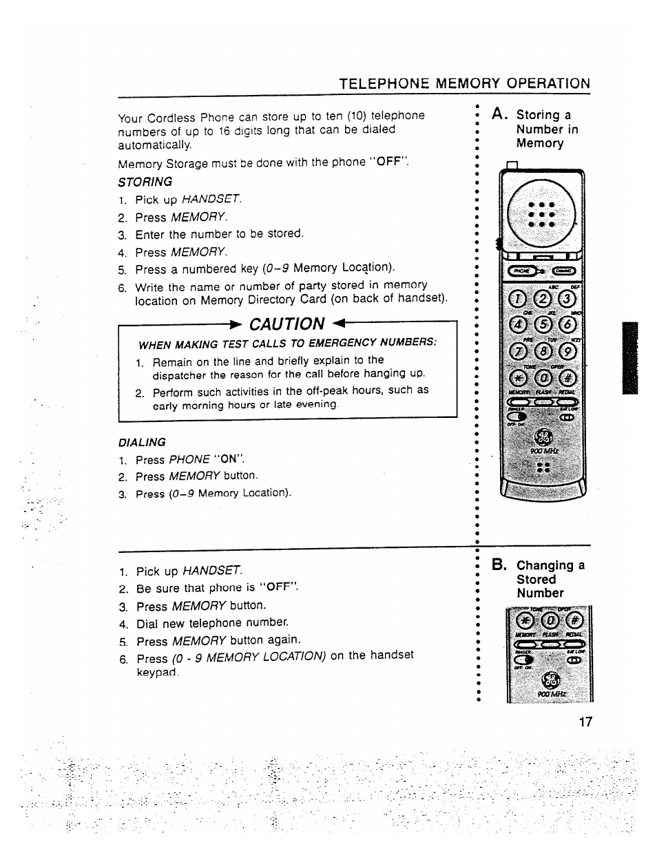 Caution | GE 2-9910 User Manual | Page 17 / 28