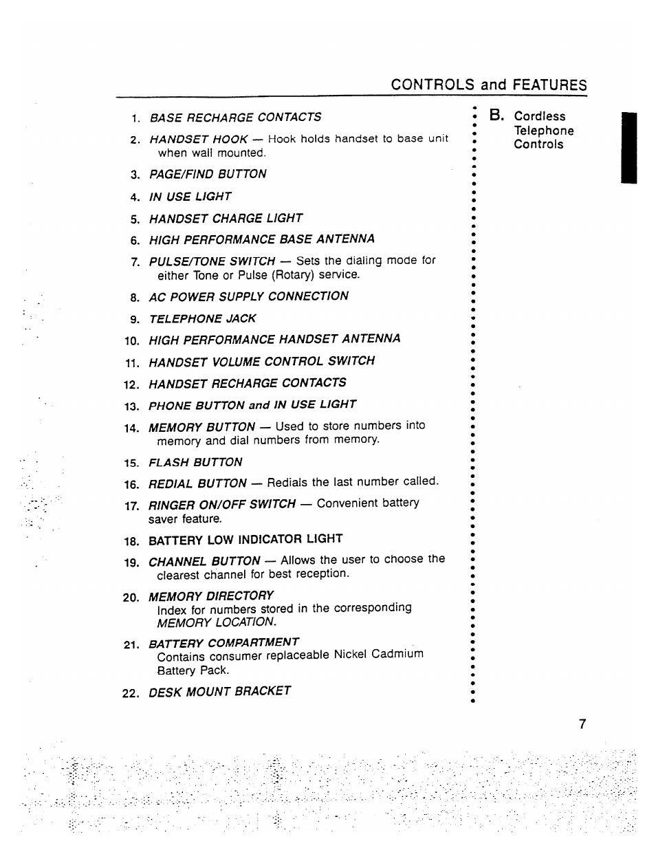 Controls and features | GE 2-9910 User Manual | Page 7 / 28