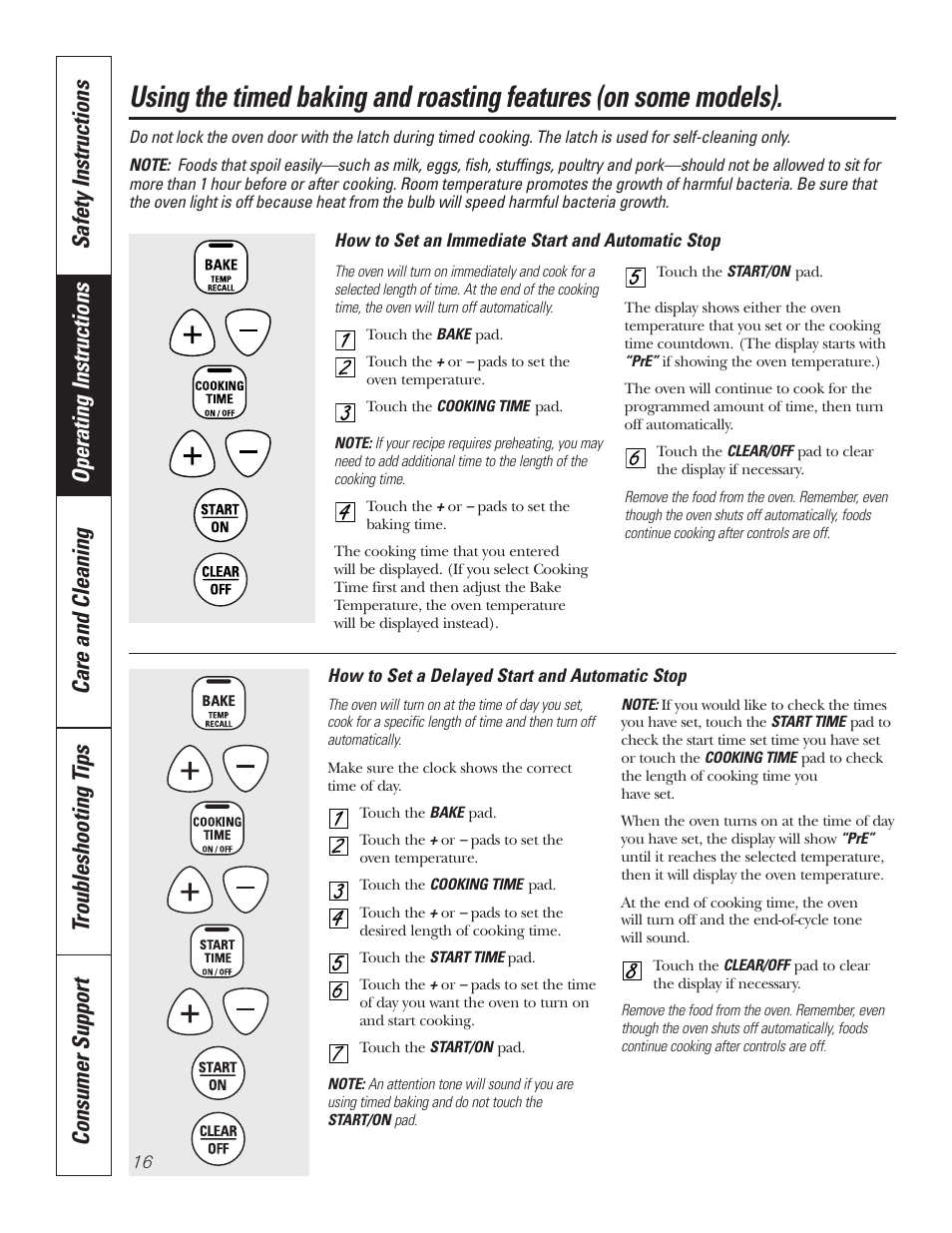 Timed baking & roasting | GE 49-80535-1 User Manual | Page 16 / 36