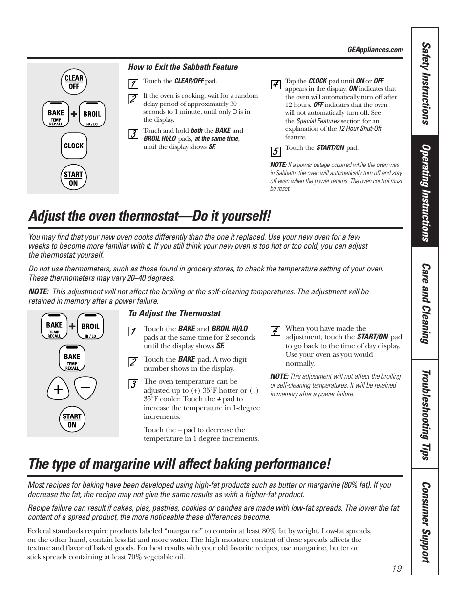 Thermostat, Adjust the oven thermostat—do it yourself | GE 49-80535-1 User Manual | Page 19 / 36