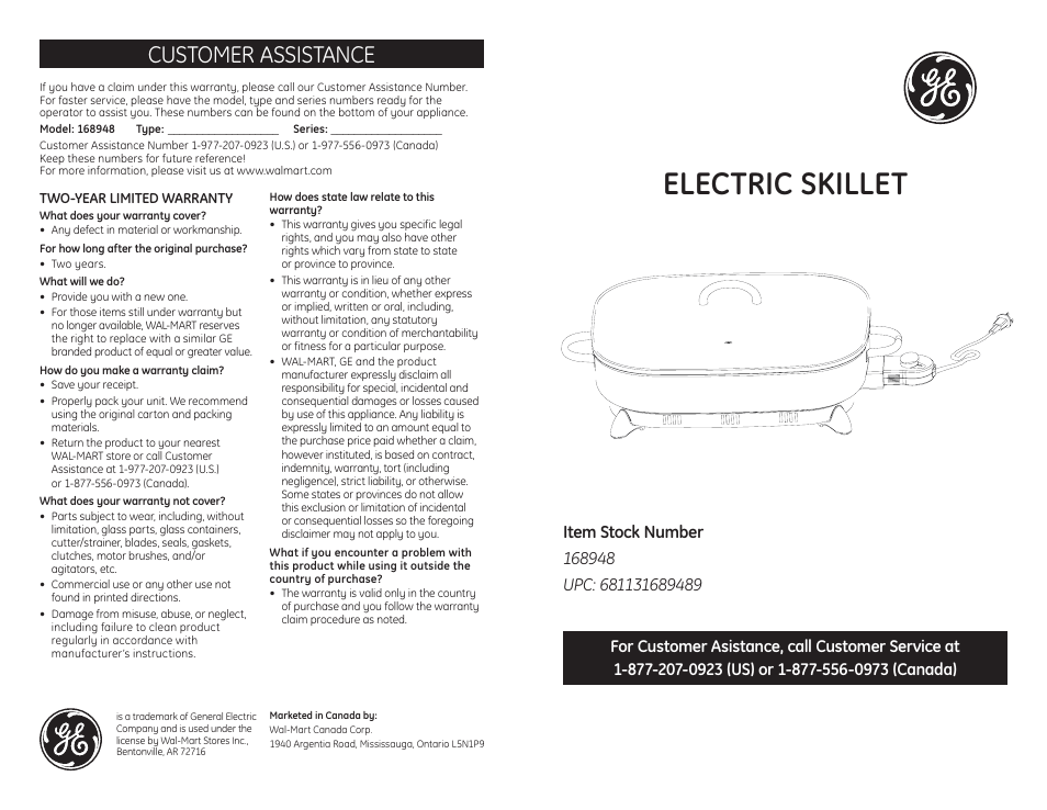 GE 681131689489 User Manual | 4 pages