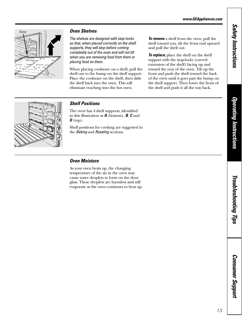 Shelves | GE JGRS06 User Manual | Page 13 / 32