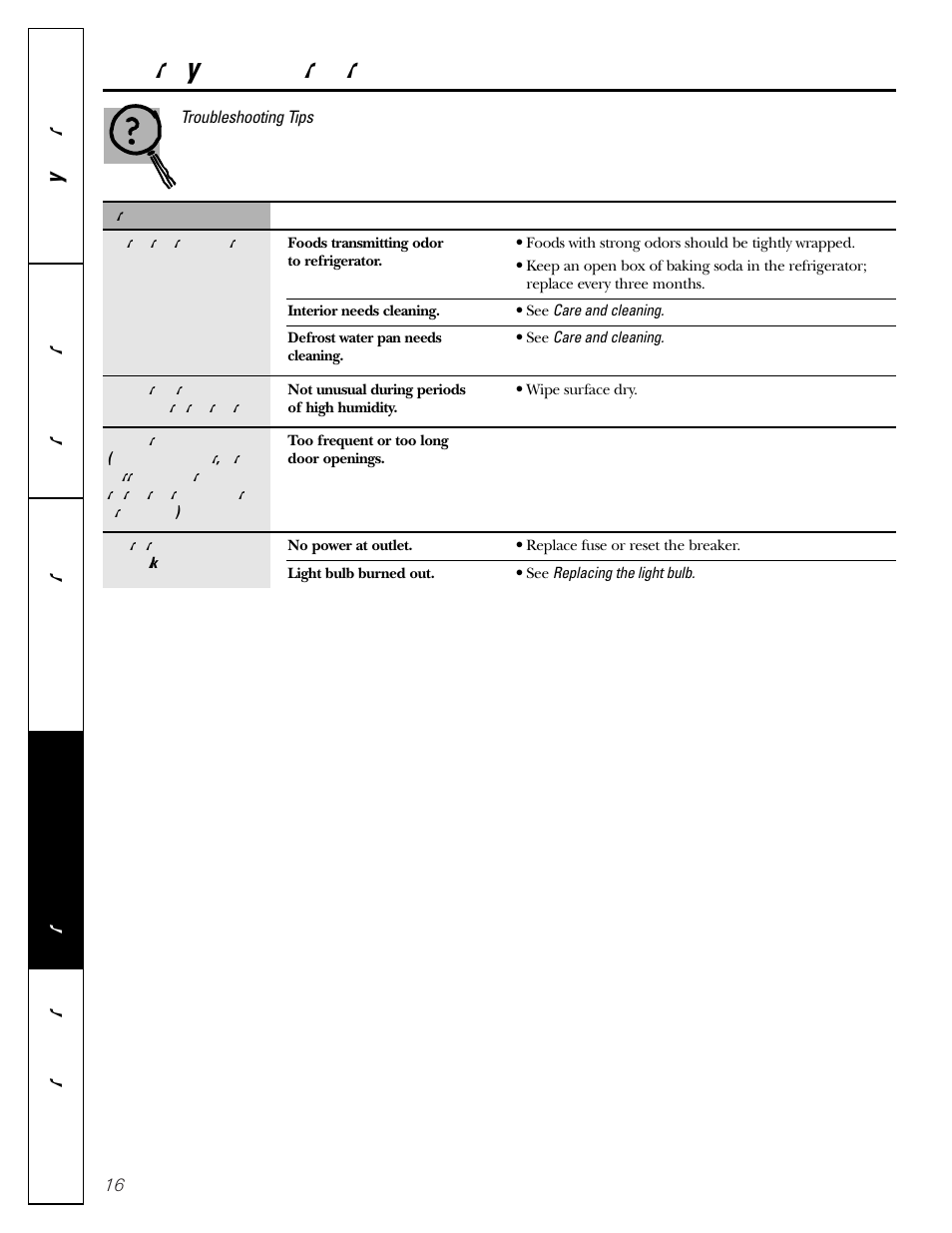 Before you call for service | GE 12 User Manual | Page 16 / 20