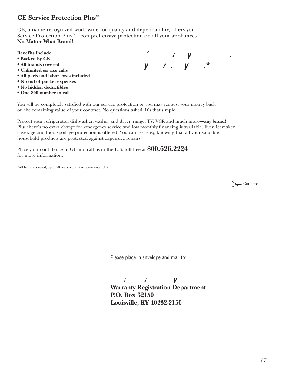 Product registration, Product registration , 18, We’ll cover any appliance. anywhere. anytime | GE 12 User Manual | Page 17 / 20