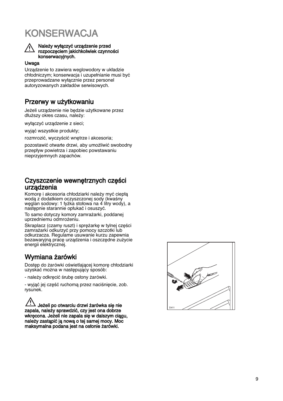 Kko on ns se er rw wa ac cj ja a, Wwy ym miia an na a ˝ ˝a arró ów wk kii | Electrolux ERN29651 User Manual | Page 9 / 84