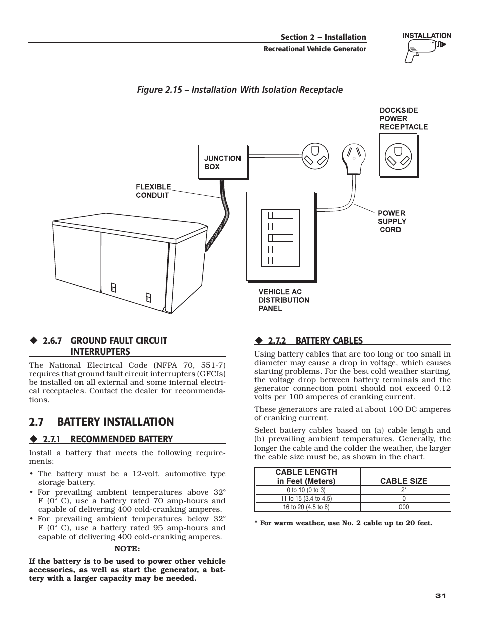 7 battery installation | Generac Power Systems 004709-0 User Manual | Page 33 / 52
