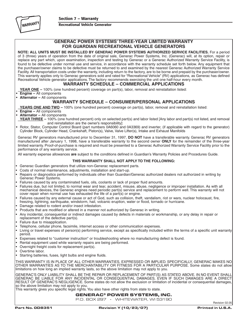 Generac Power Systems 004709-0 User Manual | Page 52 / 52